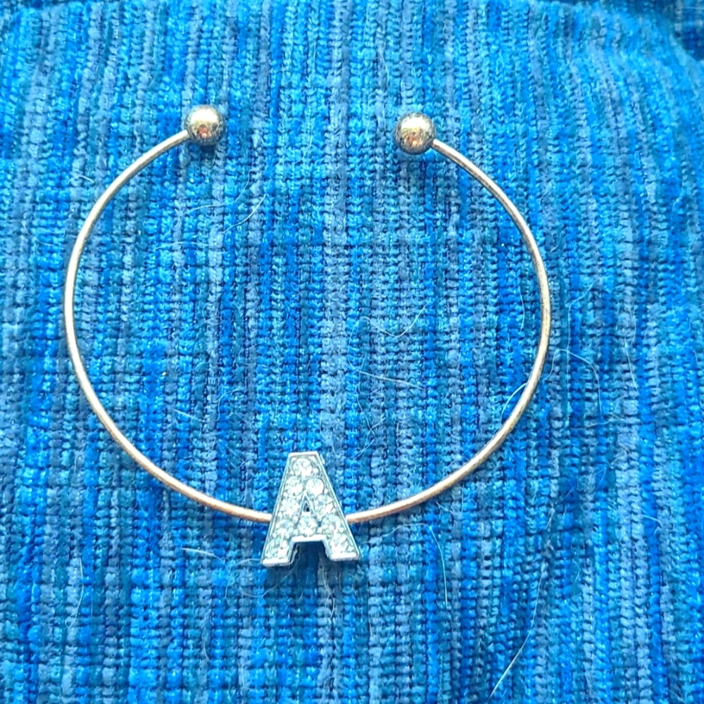 Initial "A" Silver Bracelet